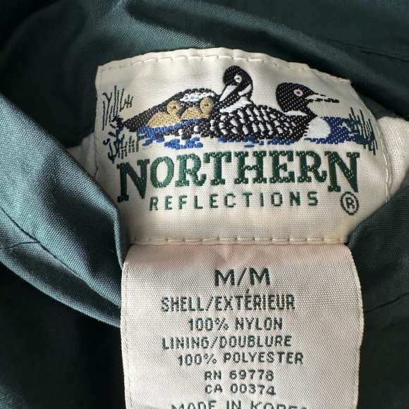 Rare vintage reversible winter jacket jet from the 90s | Medium | Forest Green - Picture 10 of 11